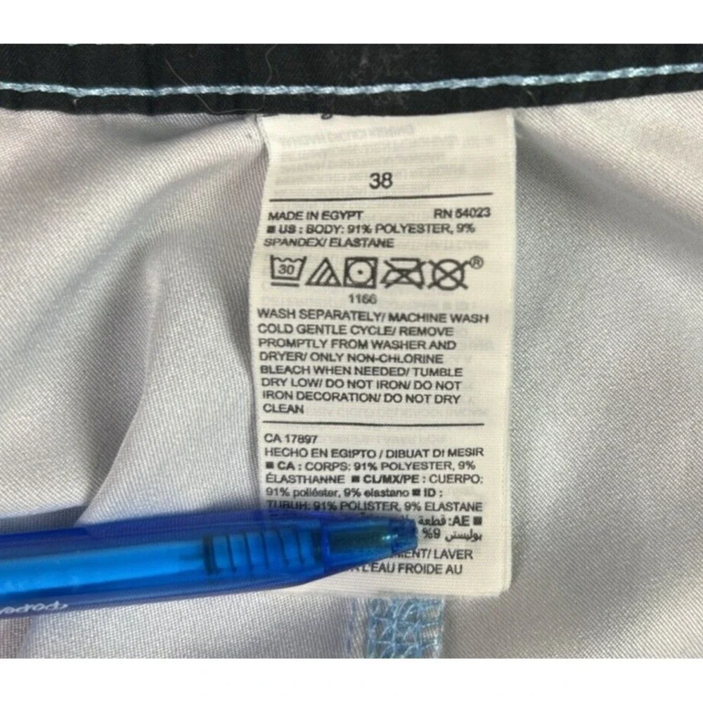 Old Navy Men's 38 Blue Pink Flamingo Hybrid Board Shorts Swim‎ Tropical Boho Fun